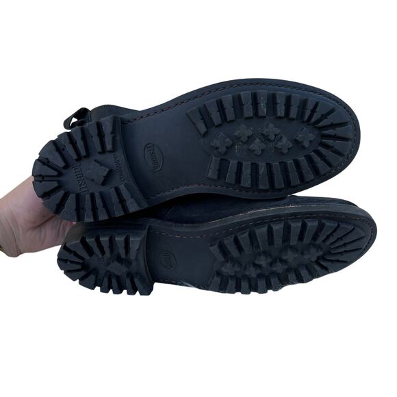 Allen Edmonds Black Suede Leather Lug Sole Side Zip Boots Size 9.5D - Picture 6 of 8